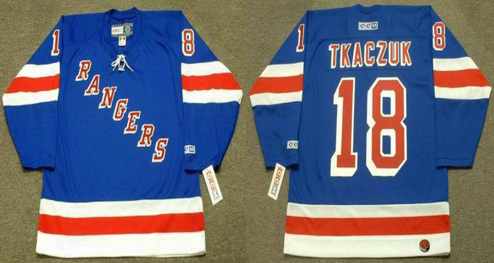 2019 Men New York Rangers 18 Tkaczuk blue CCM NHL jerseys